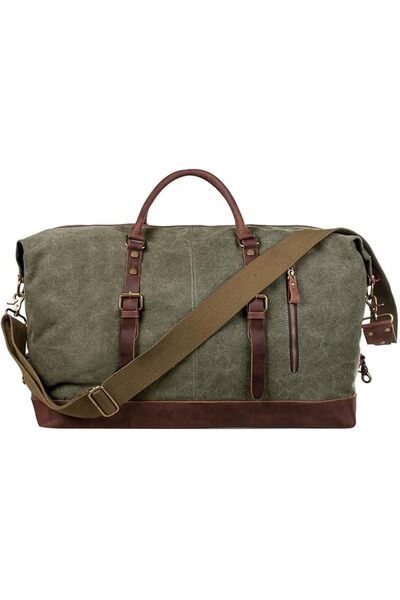 GENERAL S-Zone Unisex Crazy Horse Leather Edged Canvas Sports Travel Bag, Vac...