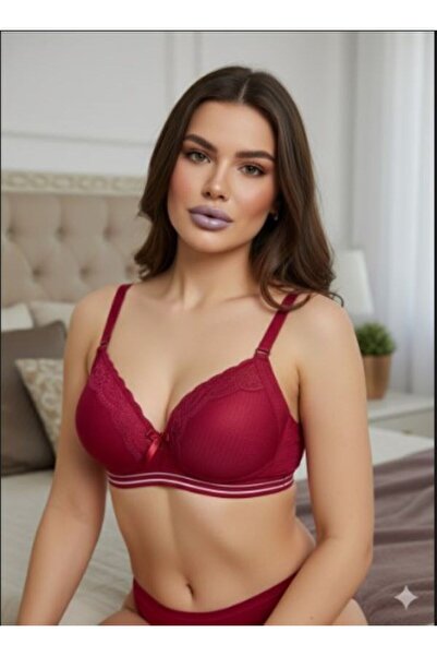Eta Collection Women's Silicone Gathering Bra with Lace Detail and Adjustable...