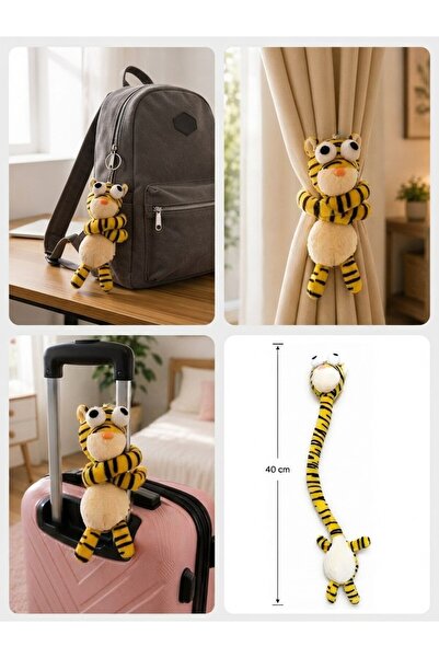 Lexi Bella Multi-Purpose Cute Tiger Figured Plush Accessory 40 cm Curtain Bag...