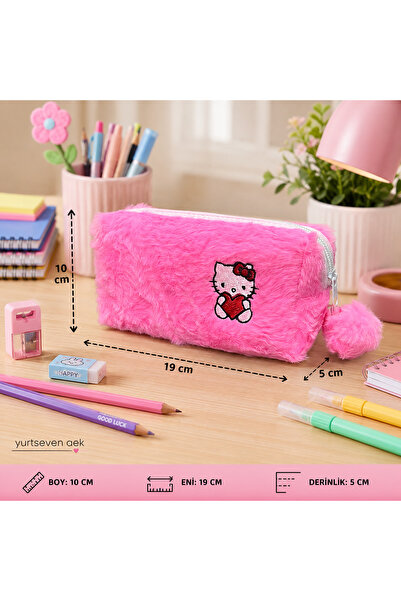 MAYALAR My-027 Peluş Kalemlik Sevimli Karışık Karakterli Cüzdan | Pembe-Fuşya