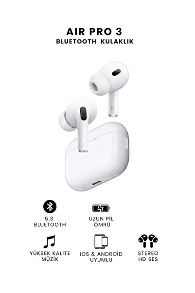 Aikosa Air Pro 3 Bluetooth Kulaklık - , Kablosuz Şarj (Android & iOS Uyumlu)