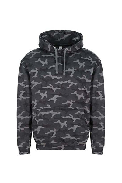 AWDis Hanorac unisex gri/negru camuflaj cu glugă