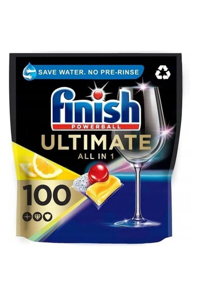 Finish Capsule detergent pentru mașina de spălat vase Ultimate, Lămâie, 100 d...