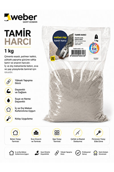 Genel Markalar Tamir Harcı 1 KG – Çimento Esaslı, Polimer Katkılı