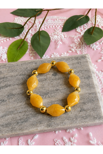 FLAWSOME JEWELRY STORE Elastic Natural Stone Bracelet Summer Accessory Beach ...