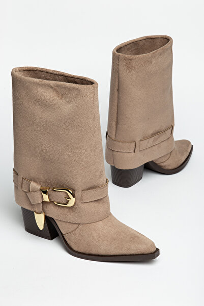 MS SUGAR SHOES Women's Stone Suede Look Western Cowboy Boots with Pointed Toe...
