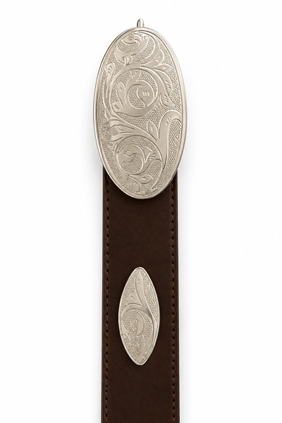 HAZELANNA Patterned Buckle Bitter Brown Belt