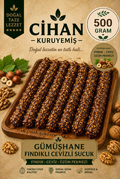 Genel Markalar 500gr. Gümüşhane Fındıklı Cevizli Sucuk