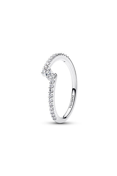 Pandora 925 Ayar Gümüş Işıltılı Ayrık Pavé Yüzük