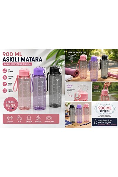BİZ ZÜCCACİYE 900 ml Hanging Flask & Water Bottle (Purple)