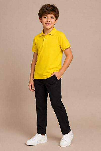 Soweto Children's Unisex Polo Collar Short Sleeve 100% Cotton Basic T-Shirt C...