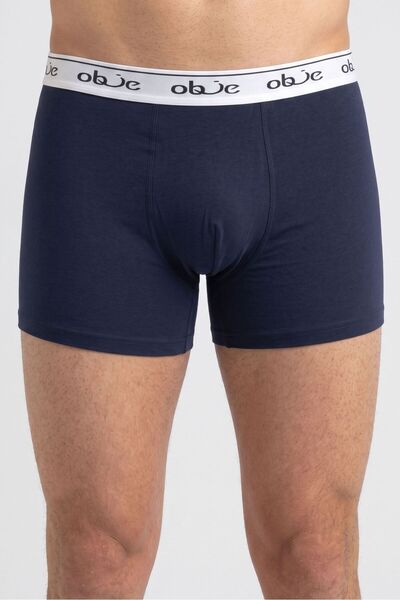OBJE Men's Navy Blue Combed Modal Boxer