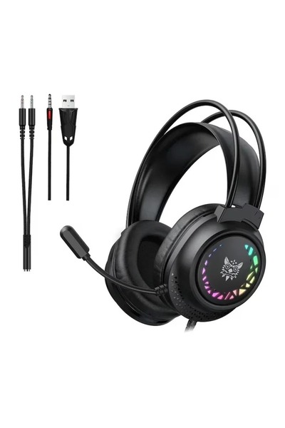 Onikuma Căști de gaming X92 cu RGB, microfon, USB/3.5mm, difuzoare de 50mm, n...