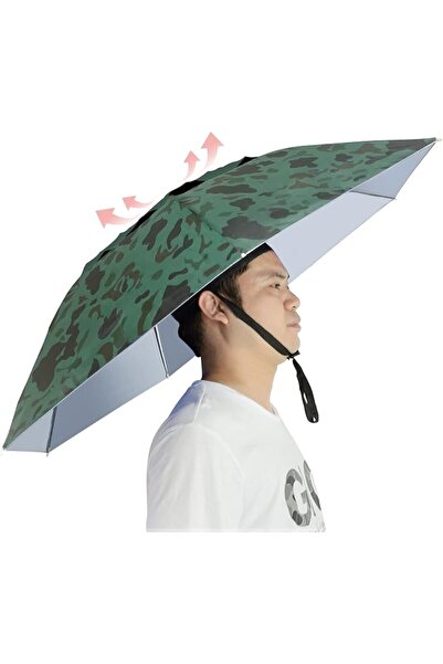 Newbie Foldable Fishing Umbrella Hat for Sun and Rain Protection, Adjustable ...