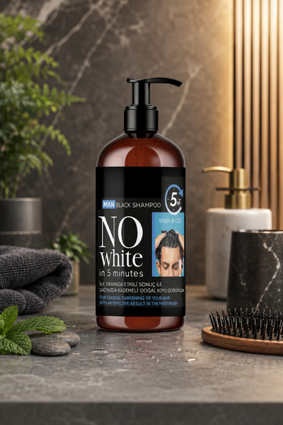 Metas Mark No White Man Black Shampoo Erkeklere Özel Siyah Saç Bakım Şampuanı...