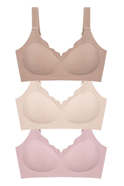 Cottonhill Seamless Bra - Mirena | Lazer Kesim Rib Dokulu Toparlayıcı Balensi...