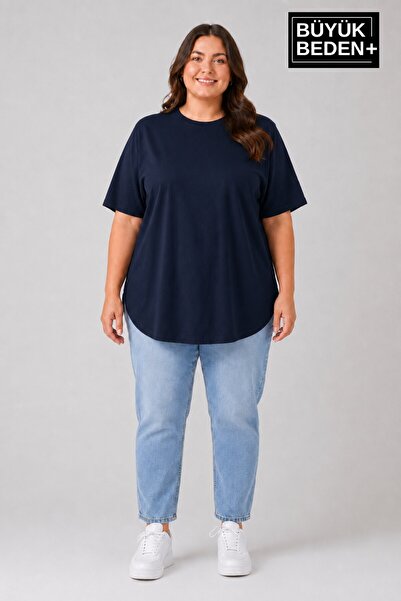 Superlife Süperlife Plus Size ženska suknja sa okruglim izrezom, osnovna oval...