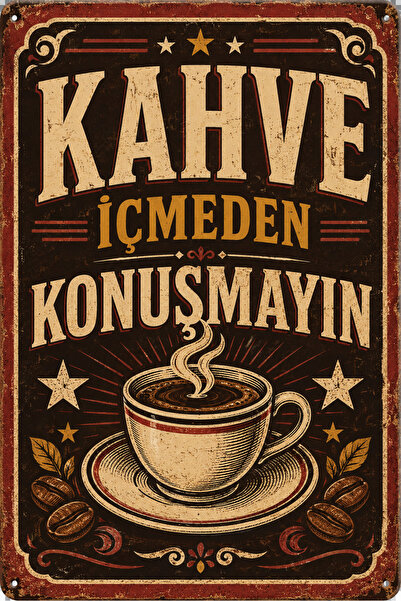 Lucena Ne pričaj bez kafe 2 Retro metalni zidni znak Vintage dekor za kafu 15...