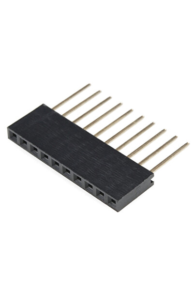 OEM Long vertical female pin header 1x10, 2.54 mm - 10 pins THT