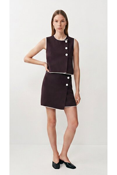 fujya Contrast Buttoned Knitwear Set