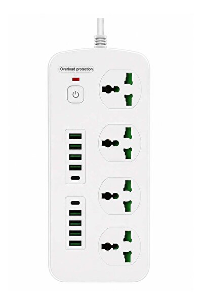 PopZa Heavy-Duty Power Extension T25 – 4 Outlets, 3000W, Fast USB & Type-C Ch...