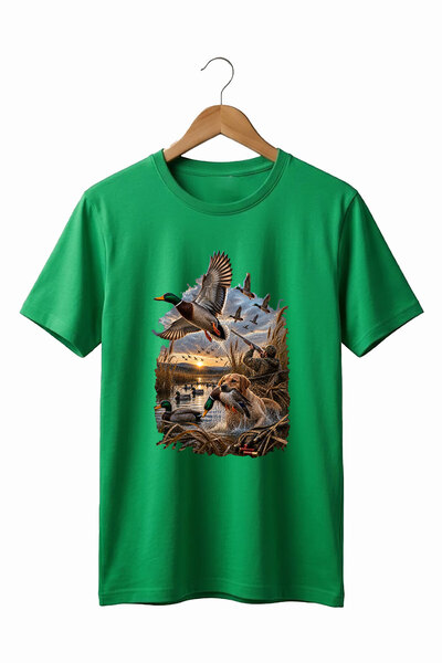 The Baski Hunting Hunting Duck Hunting Printed Hunter and His Dog Reeds 100% ...