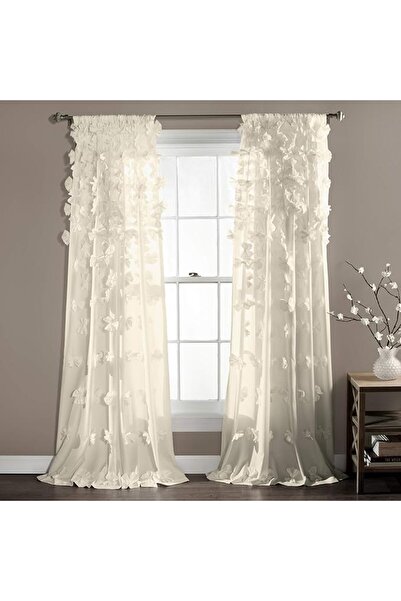 Lush Decor لوحة ستارة نافذة رايلي من لاش ديكور- تفاصيل فيونكة ساحرة مصنوعة يد...