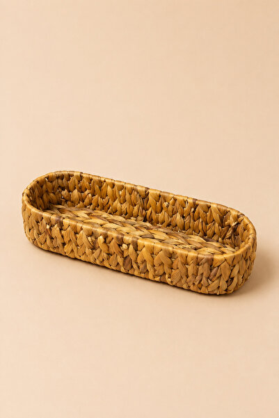 KLARHAUS Sirma Natural Wicker Long Organizer Basket 23X13,5X8 cm – Desktop, B...