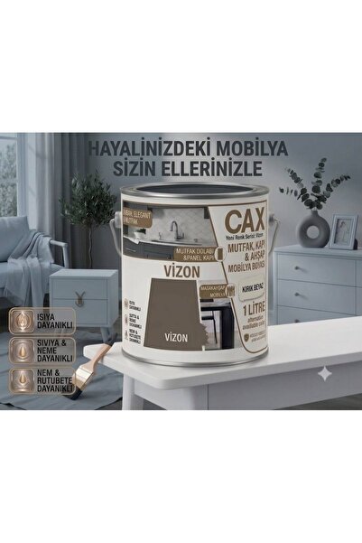 caxcolors CAX 1 Litre Komodin ve Gardırop Boyası - Çok Amaçlı Dolap, Gardrop ...