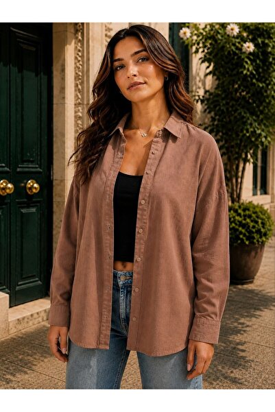 Maison La Femme Women's Long Sleeve Linen Shirt Comfortable Fit