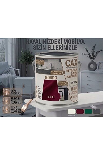 caxcolors CAX 1 Litre Komodin ve Gardırop Boyası - Çok Amaçlı Dolap, Gardrop ...