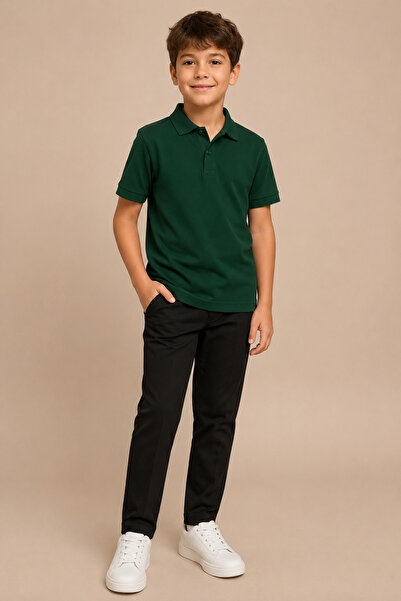 Soweto Children's Unisex Polo Collar Short Sleeve 100% Cotton Basic T-Shirt C...
