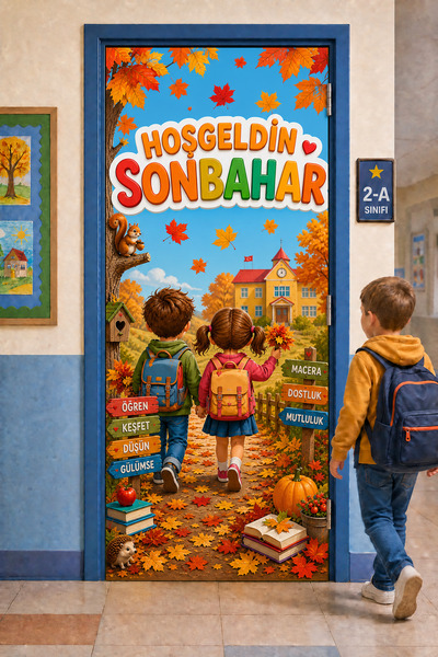 PROMISEBACKDROP2 190x75cm Husă elastică pentru ușa sălii de clasă, Bine ați v...