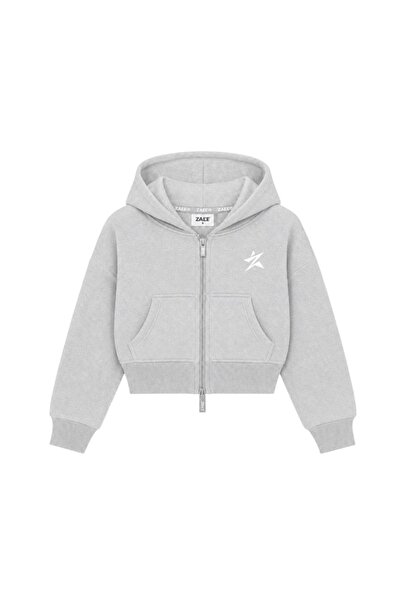 zaee Star Embroidered Premium Oversize Cropped Zipper