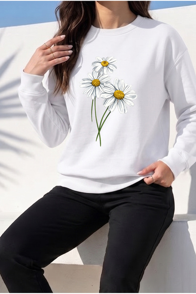 uyguntarz Unisex Printed Crew Neck Sweatshirt
