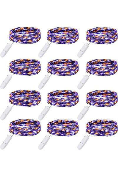 Brightown 12 Packs of 7-Foot Silver Waterproof Battery-Operated Star Pattern ...