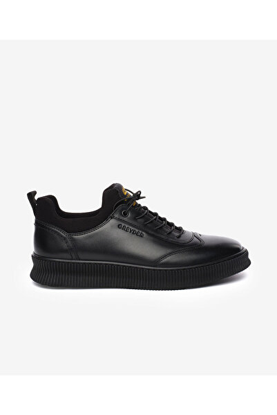Greyder Men's Black Genuine Leather Shoes 5K1Sa00281