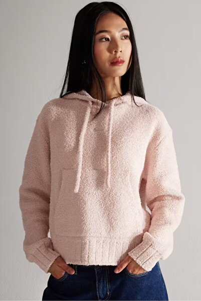 Nike Phoenix Cozy Boucle Hoodie Polar Kumaş Bol Kesim Kadın Sweatshrit