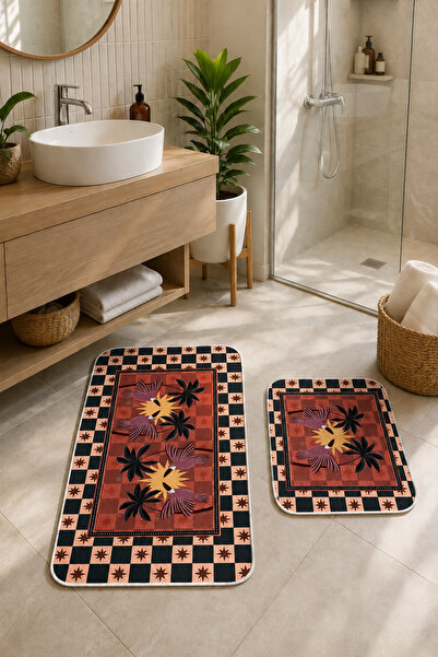 Pilloveland Non-Slip Base Washable 2-Piece Bath Mat - 60*100 cm - 50*60 cm - ...