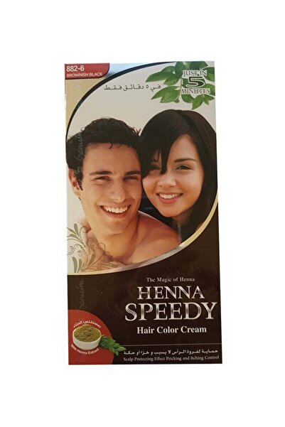 Henna Speedy Scalp Protecting Effect Permanent Hair Colour Cream 882-6 Browni...
