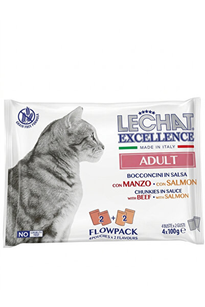 Monge Li Chat Excellence Wet Food for Adult Cats with Beef and Salmon Flavor ...