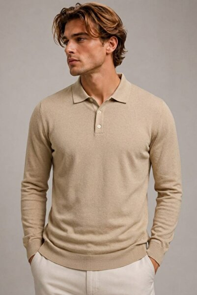COMBİNE MİCHAİL Men's Daily Comfort Acrylic Cream Sweater