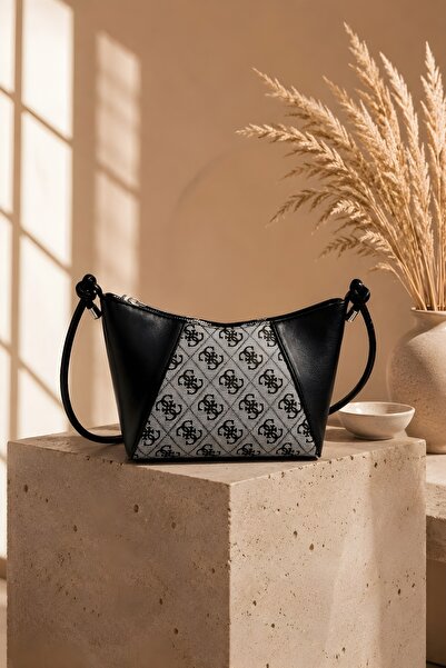 İmajButik Gray Monogram Patterned Mini Shoulder Bag