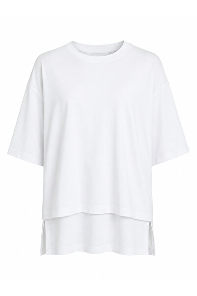 Buket Teke White Washed Fabric Six-Piece Basic T-Shirt