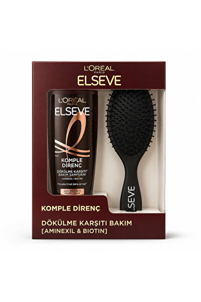 ELSEVE Komple Direnç Dökülme Karşıtı Bakım Şampuanı + Saç Fırçası Hediye Seti