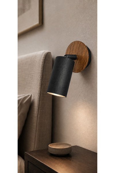 Bozyaka Aydınlatma Juno Single Decorative Wooden Wall Sconce with Movable Swi...