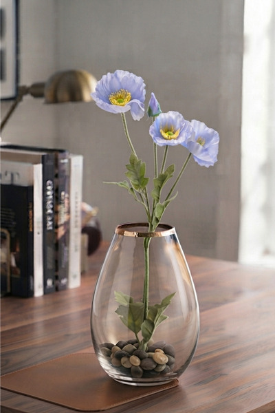 ego home Yapay Çiçek Gelincik 1 dal 4 Yaprak Gelincik Dalı 60 cm