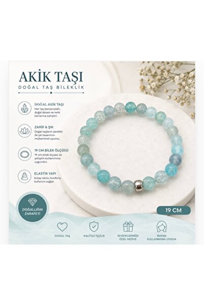Leyandoğaltaş Agate Stone Natural Stone Adult Bracelet – 19 cm
