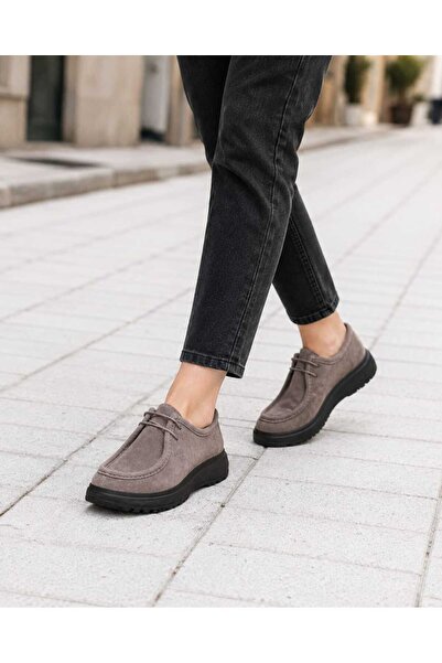 Oneka Shoes Kadın Günlük Bağcıklı Vizon süet 190826SVS1800