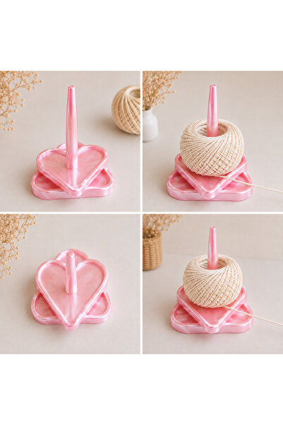 Kalpli Yün İp Tutucu Saten Pembe 15 cm